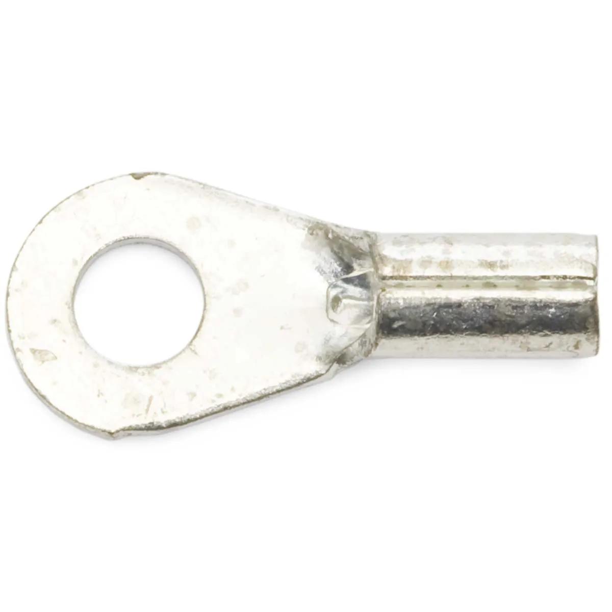 22 - 18 AWG Non-Insulated High-Temperature Heavy-Duty (#4 - #6) Ring Terminal - 50 Pack