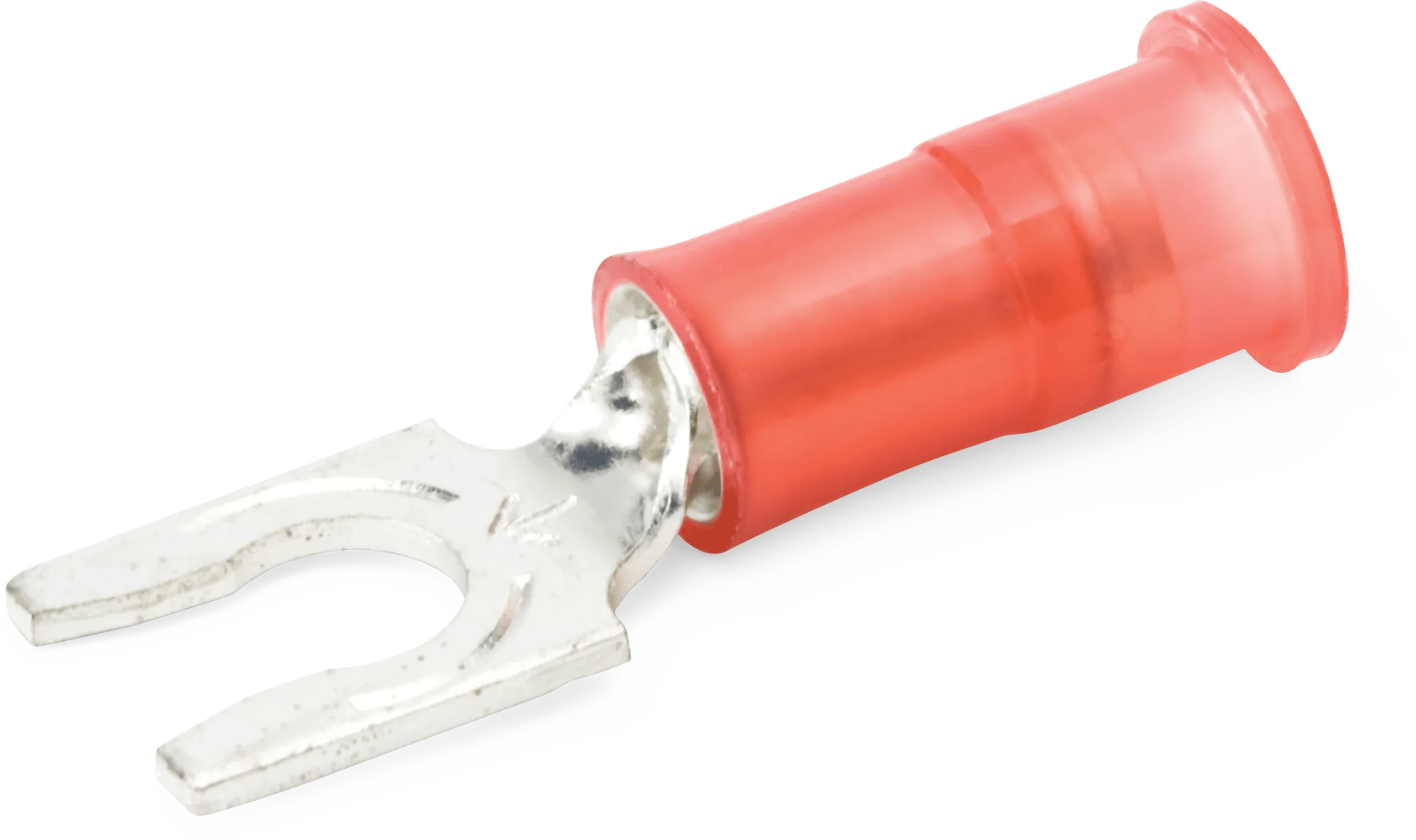 22 - 18 AWG Red Nylon Insulated Enduralon™ Snap (#8) Spade Terminal - 50 Pack