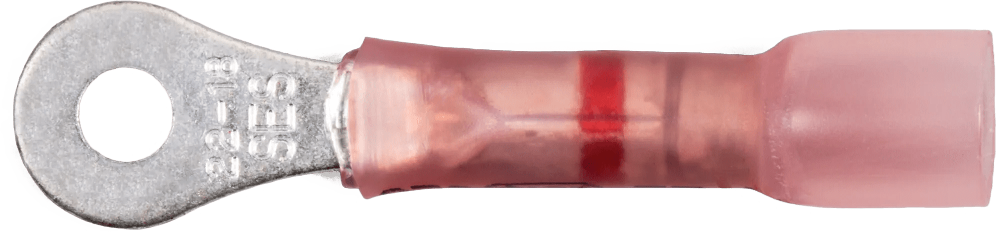 22 - 18 AWG Red Polyolefin Insulated Ultra-Link Crimp & Solder (#4 - #6) Ring Terminal - 20 Pack