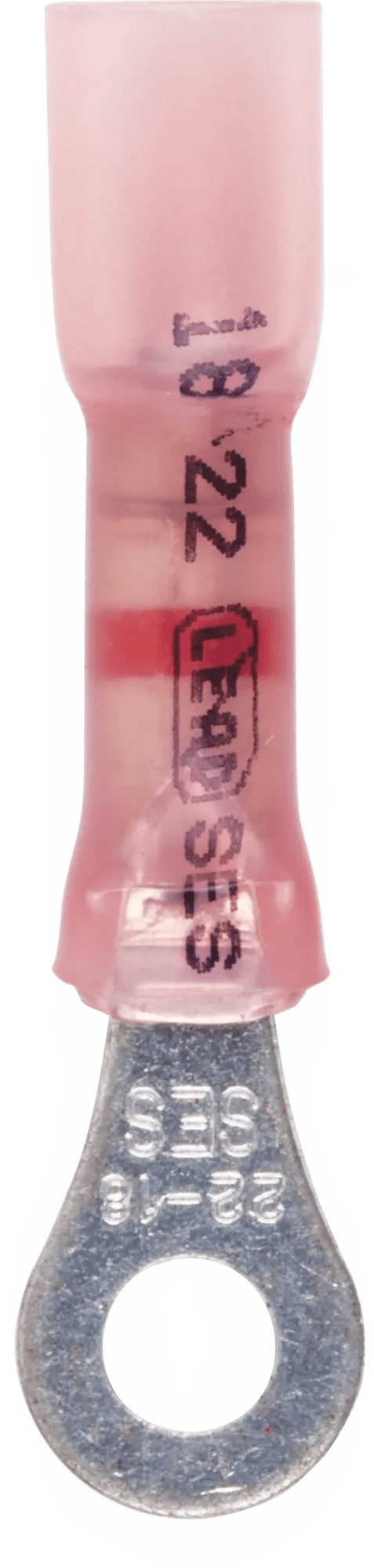 22 - 18 AWG Red Polyolefin Insulated Ultra-Link Crimp & Solder (#6 - #8) Ring Terminal - 20 Pack