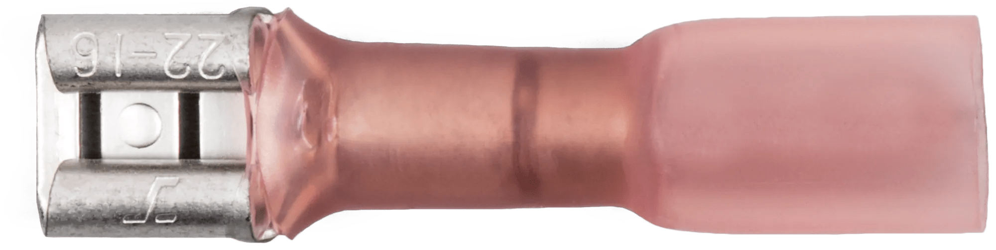 22 - 18 AWG Red Polyolefin Insulated Ultra-Link Crimp & Solder Female (1/4" Tab) Terminal - 20 Pack