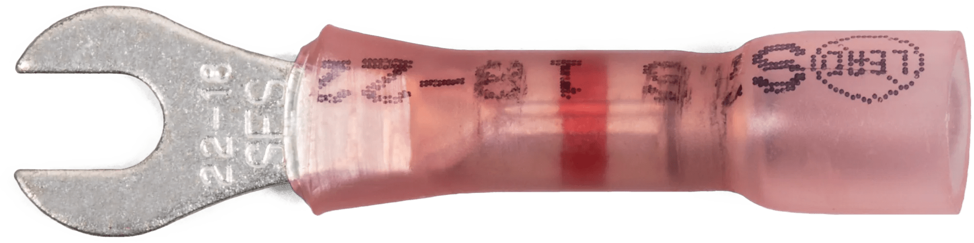 22 - 18 AWG Red Polyolefin Insulated Ultra-Link Crimp & Solder (#4 - #6) Spade Terminal - 20 Pack