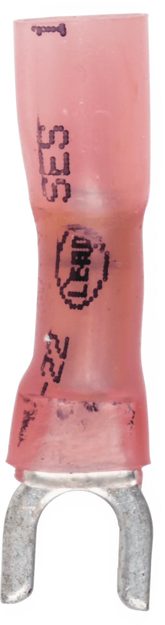 22 - 18 AWG Red Polyolefin Insulated Ultra-Link Crimp & Solder (#6 - #8) Spade Terminal - 20 Pack
