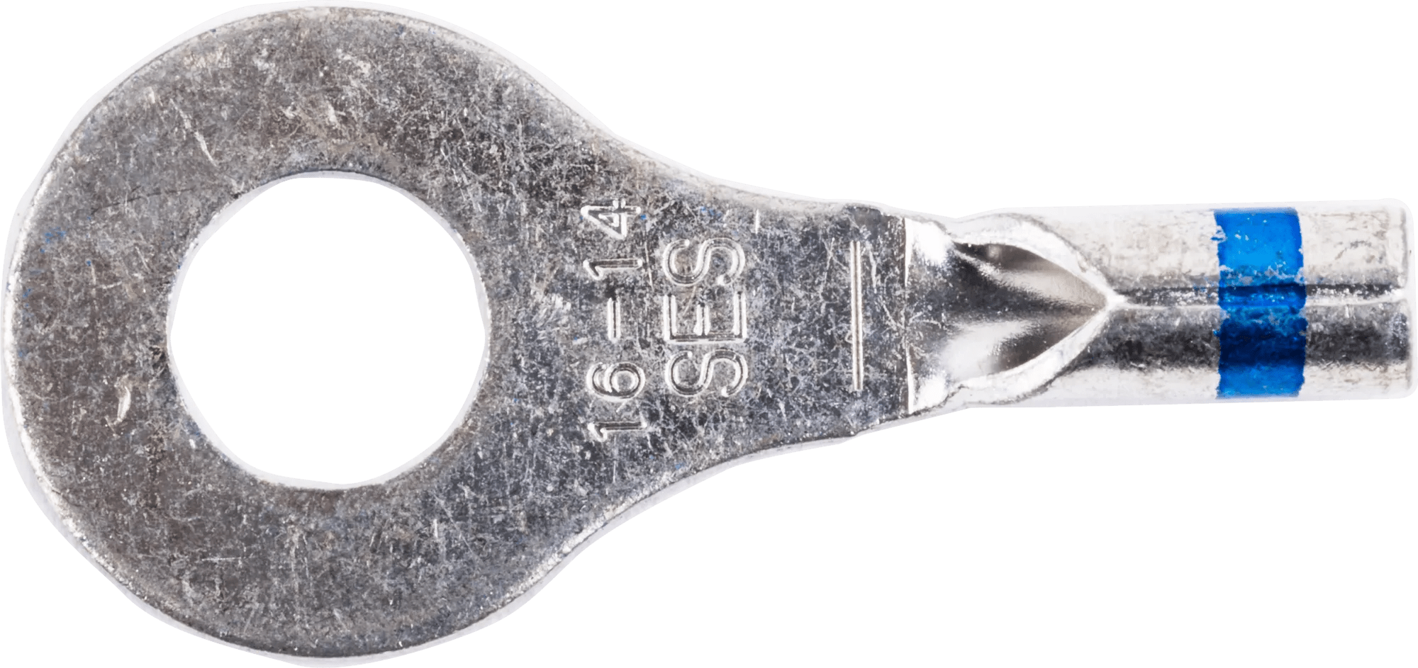 16 - 14 AWG Blue Non-Insulated (#12 - 1/4") Ring Terminal - 25 Pack