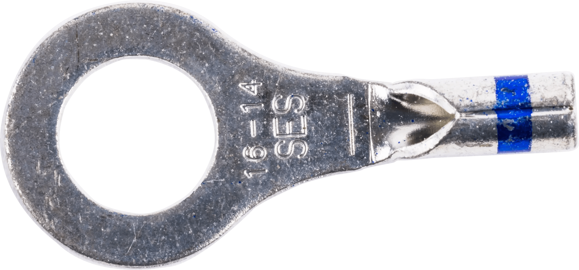 16 - 14 AWG Blue Non-Insulated (1/4" - 5/16") Ring Terminal - 25 Pack