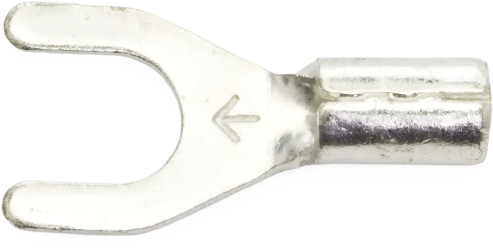 16 - 14 AWG Non-Insulated (#8 - #10) Spade Terminal - 100 Pack
