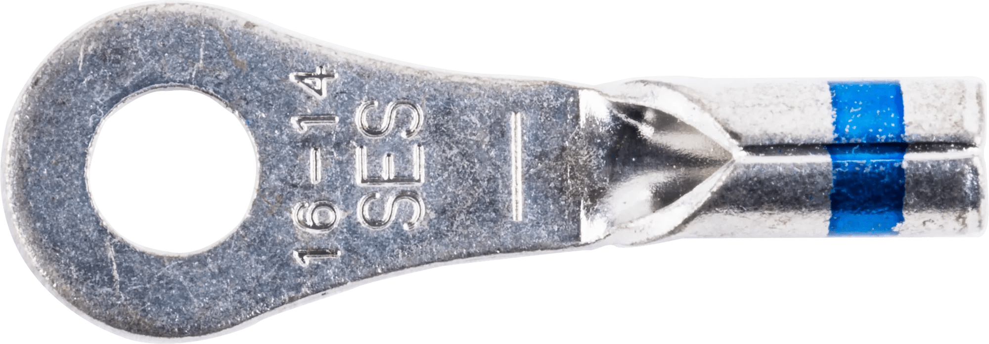 16 - 14 AWG Blue Non-Insulated (#6 - #8) Ring Terminal - 25 Pack