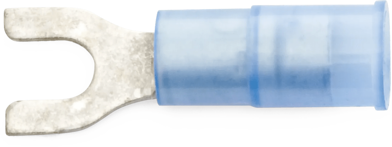 16 - 14 AWG Blue Nylon Insulated Enduralon™ (#4 - #6) Spade Terminal - 50 Pack