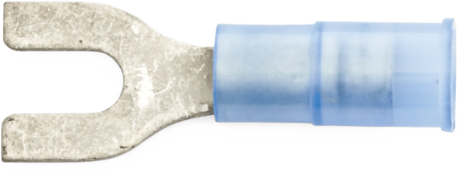 16 - 14 AWG Blue Nylon Insulated Enduralon™ Large (#4 - #6) Spade Terminal - 50 Pack