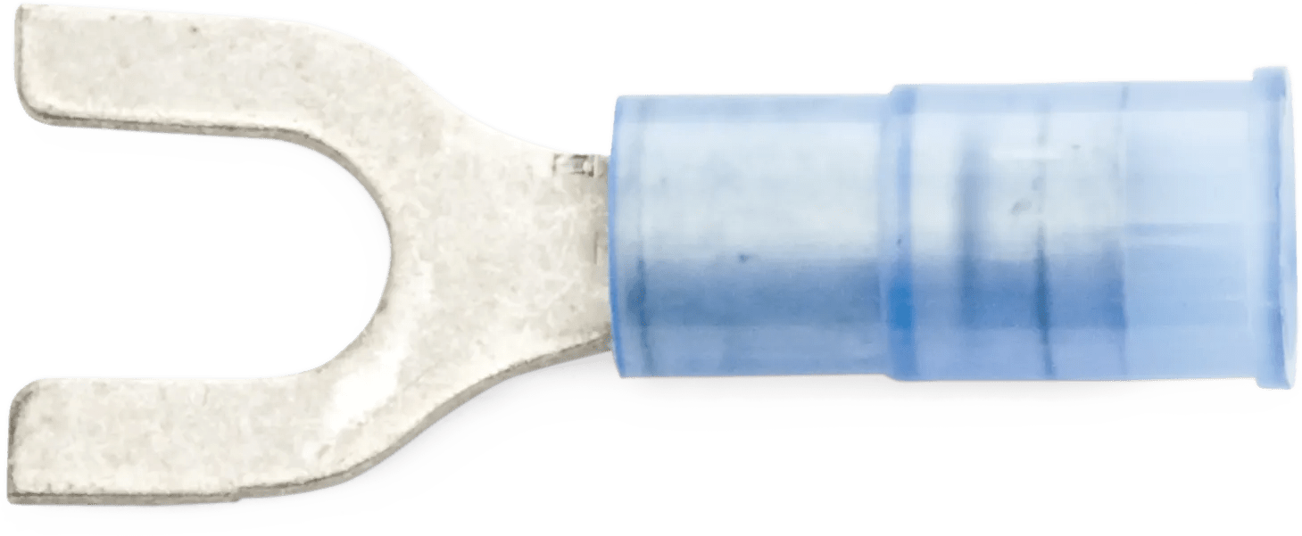 16 - 14 AWG Blue Nylon Insulated Enduralon™ (#8 - #10) Spade Terminal - 50 Pack