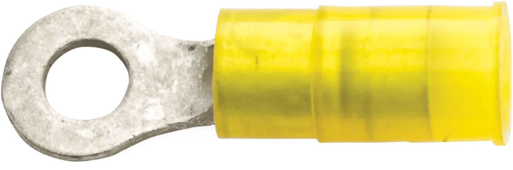16 - 14 AWG Yellow Nylon Insulated Enduralon™ Heavy Duty (#8 - #10) Ring Terminal - 50 Pack