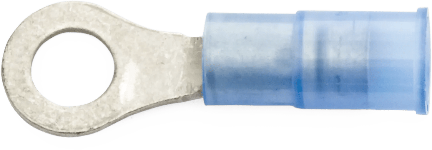 16 - 14 AWG Blue Nylon Insulated Enduralon™ (#8 - #10) Ring Terminal - 50 Pack