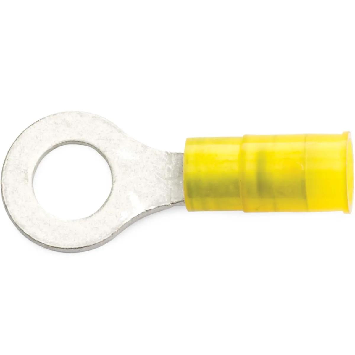 16 - 14 AWG Yellow Nylon Insulated Enduralon™ Heavy Duty (1/4" - 5/16") Ring Terminal - 50 Pack