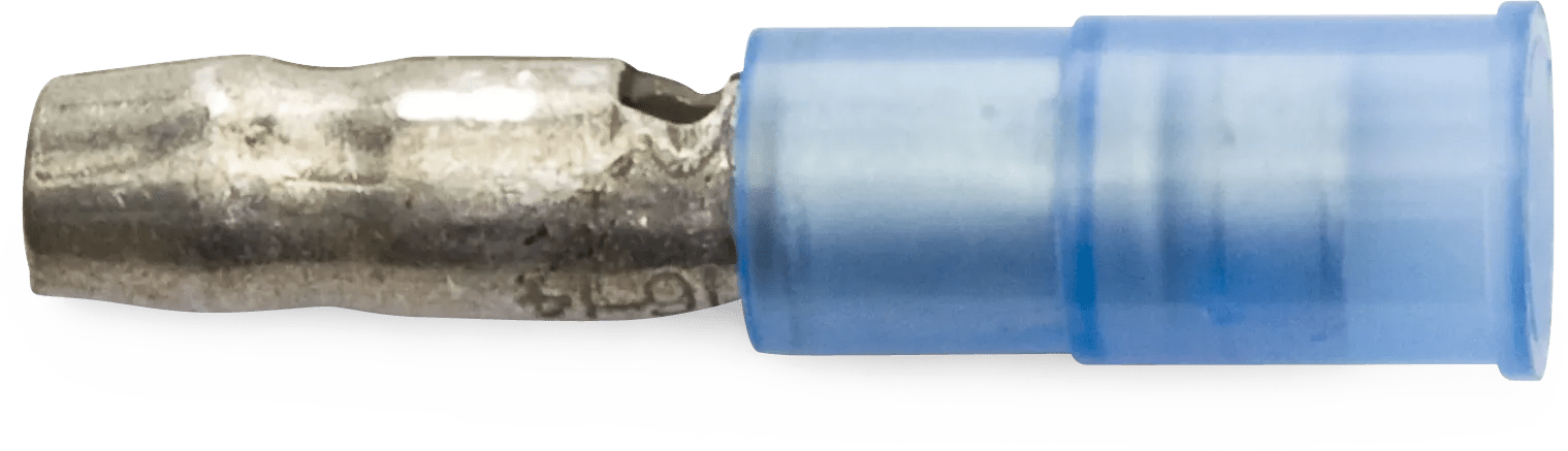 16 - 14 AWG Blue Nylon Insulated Enduralon™ Male Snap (.180) "Bullet" Plug - 50 Pack