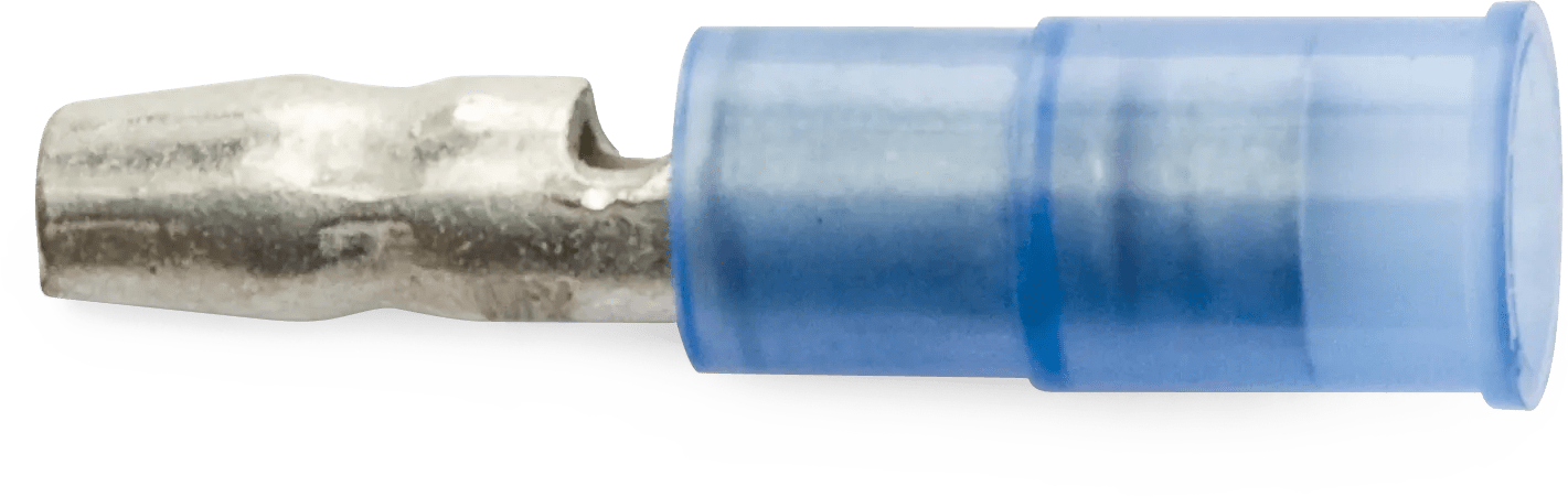 16 - 14 AWG Blue Nylon Insulated Enduralon™ Male Snap (.156) "Bullet" Plug - 50 Pack