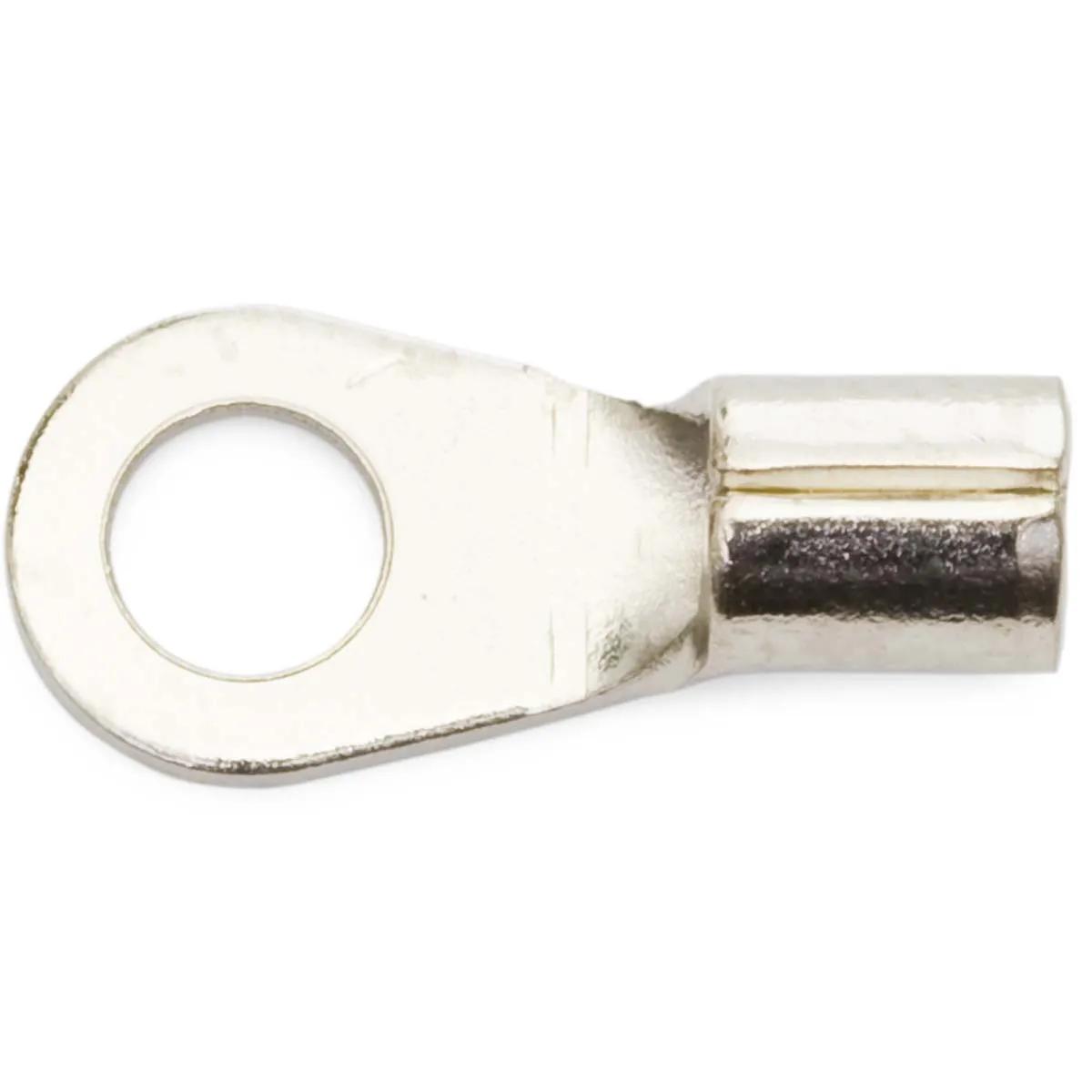 16 - 14 AWG Non-Insulated High-Temperature Heavy-Duty (#4 - #6) Ring Terminal - 50 Pack