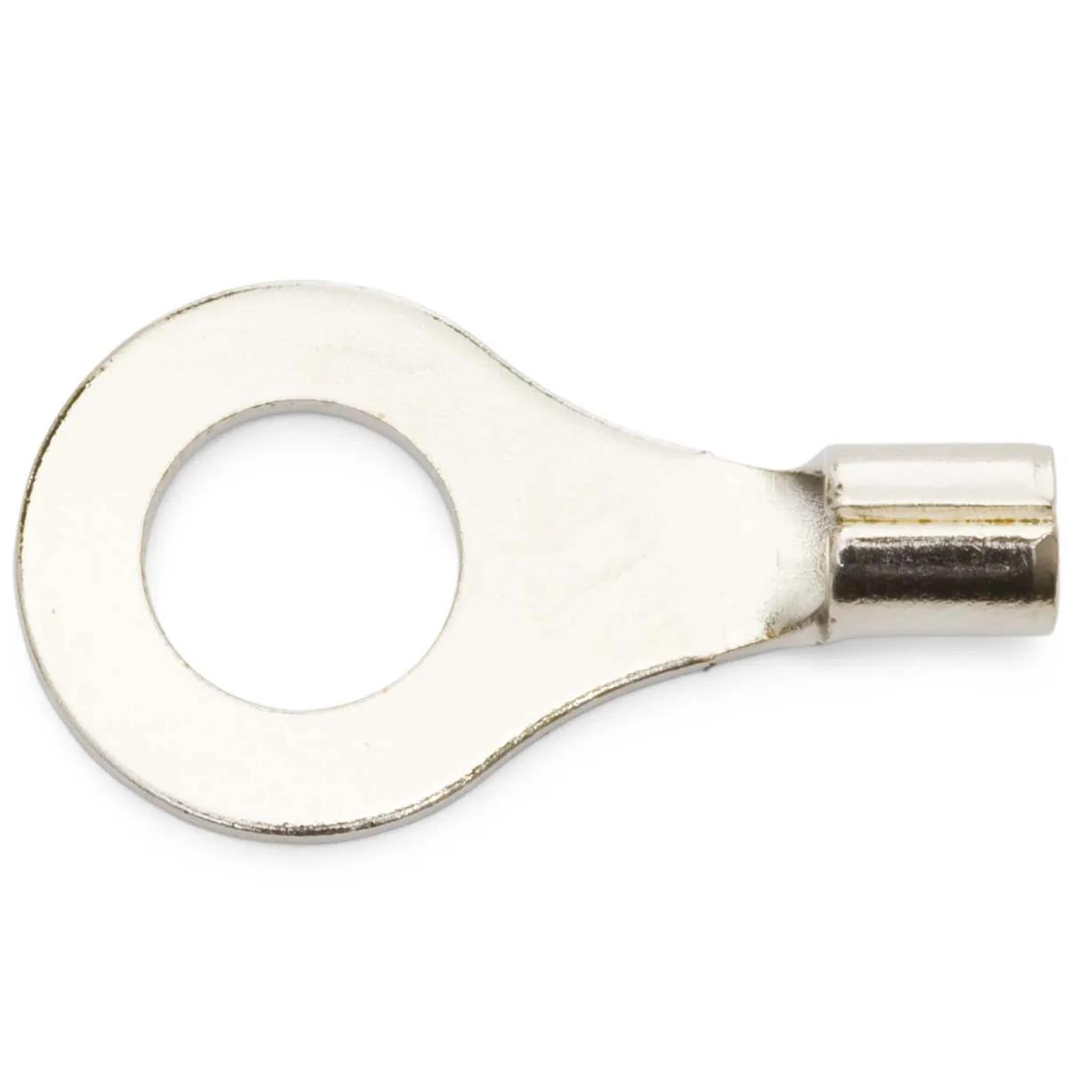16 - 14 AWG Non-Insulated High-Temperature Heavy-Duty (#12 - 1/4") Ring Terminal - 50 Pack