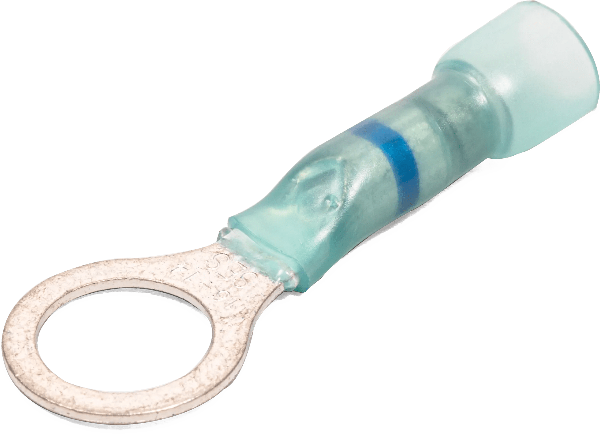 16 - 14 AWG Blue Polyolefin Insulated Ultra-Link Crimp & Solder (5/16" - 3/8") Ring Terminal - 20 Pack