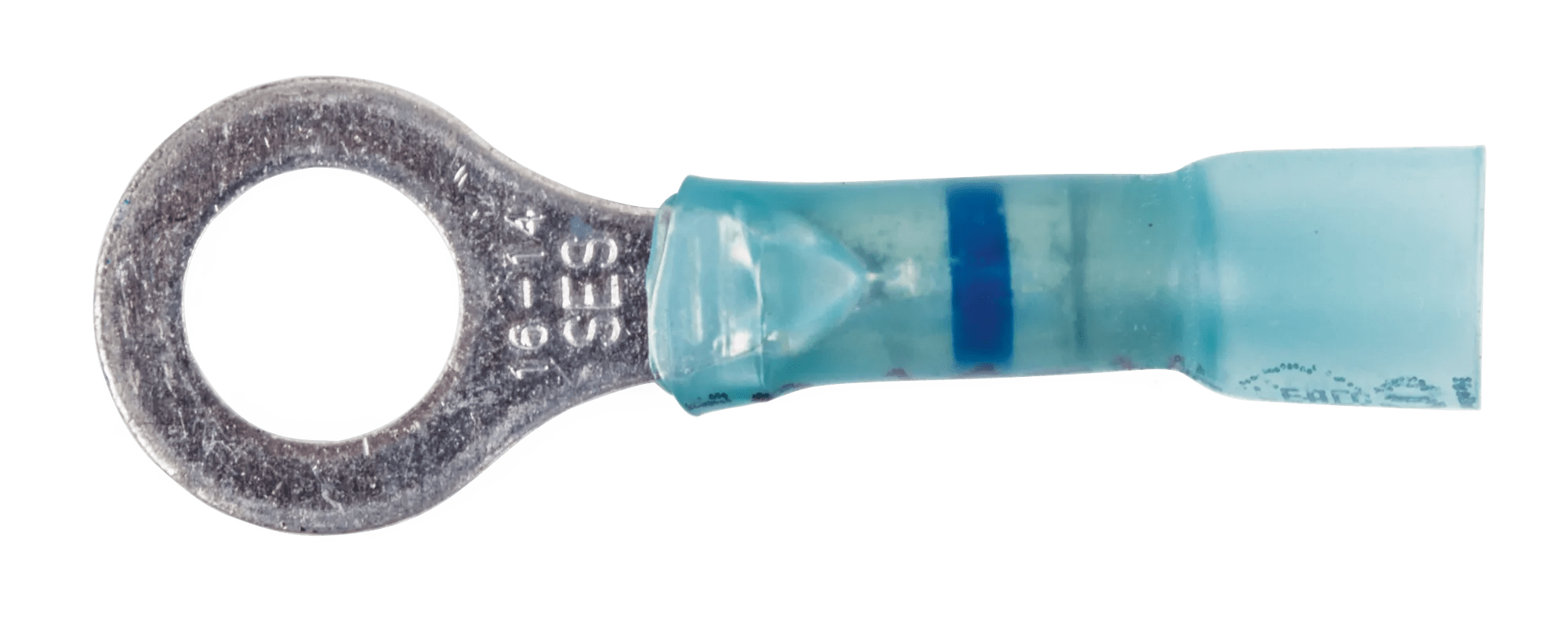 16 - 14 AWG Blue Polyolefin Insulated Ultra-Link Crimp & Solder (1/4" - 5/16") Ring Terminal