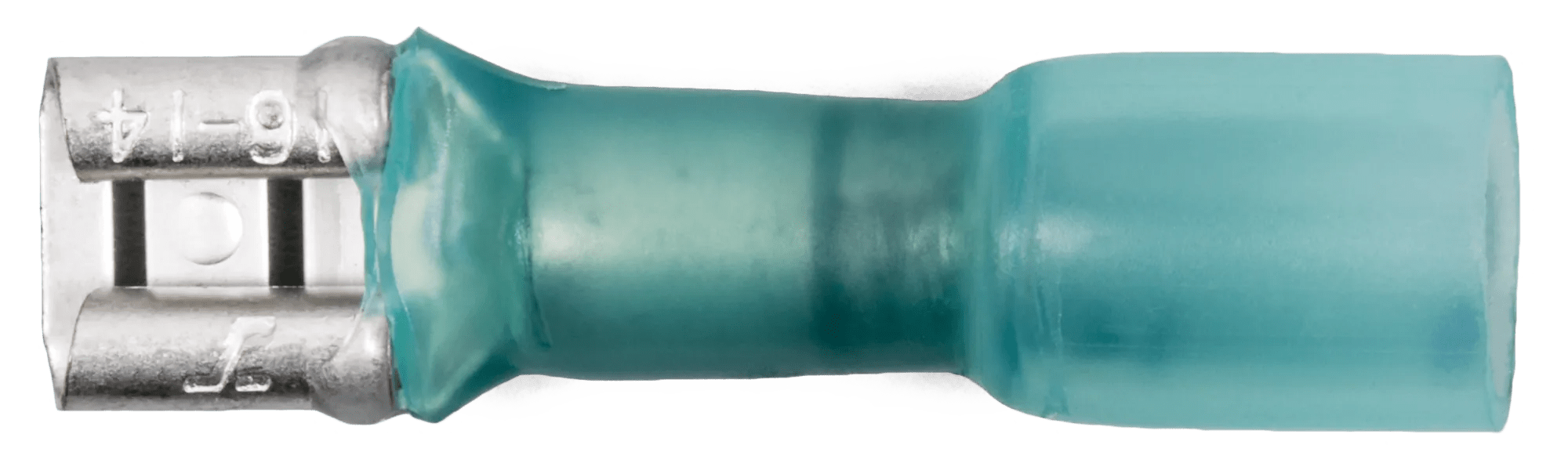 16 - 14 AWG Blue Polyolefin Insulated Ultra-Link Crimp & Solder Female (1/4" Tab) Quick Slide Terminal - 20 Pack