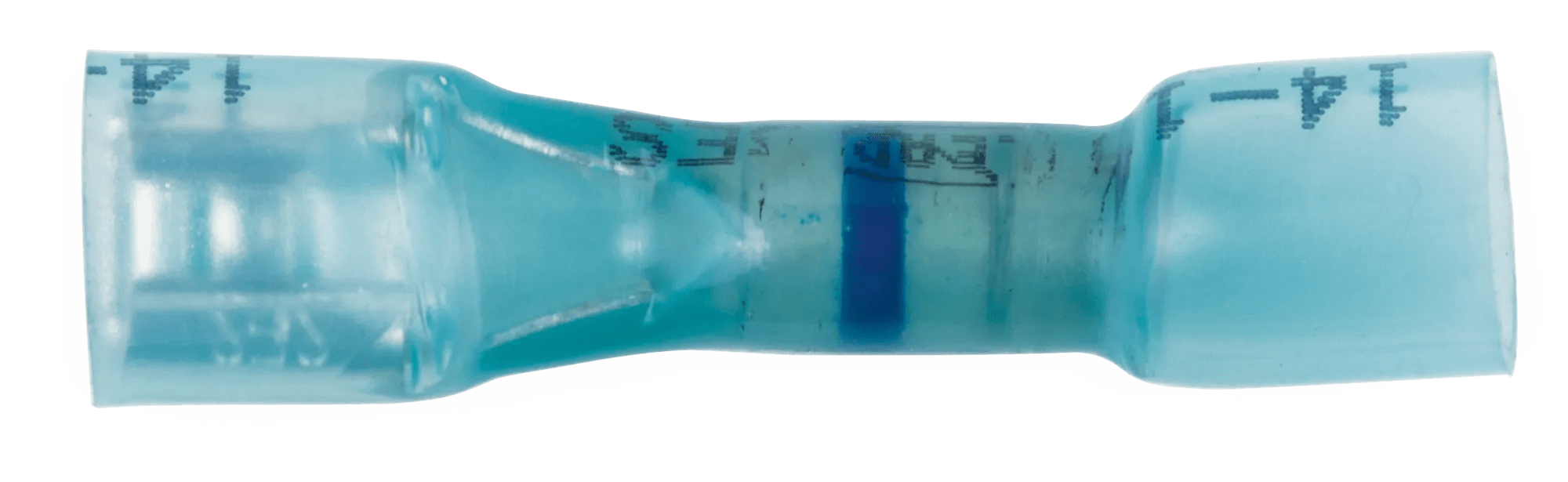 16 - 14 AWG Blue Polyolefin Fully Insulated Ultra-Link Crimp & Solder Female Long Neck (1/4" Tab) Quick Slide Terminal - 20 Pack
