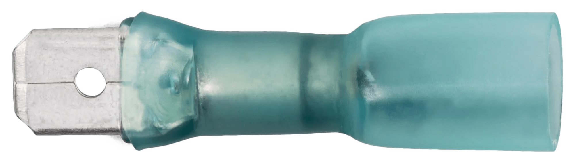 16 - 14 AWG Blue Polyolefin Insulated Ultra-Link Crimp & Solder Male (1/4" Tab) Quick Slide Terminal - 20 Pack