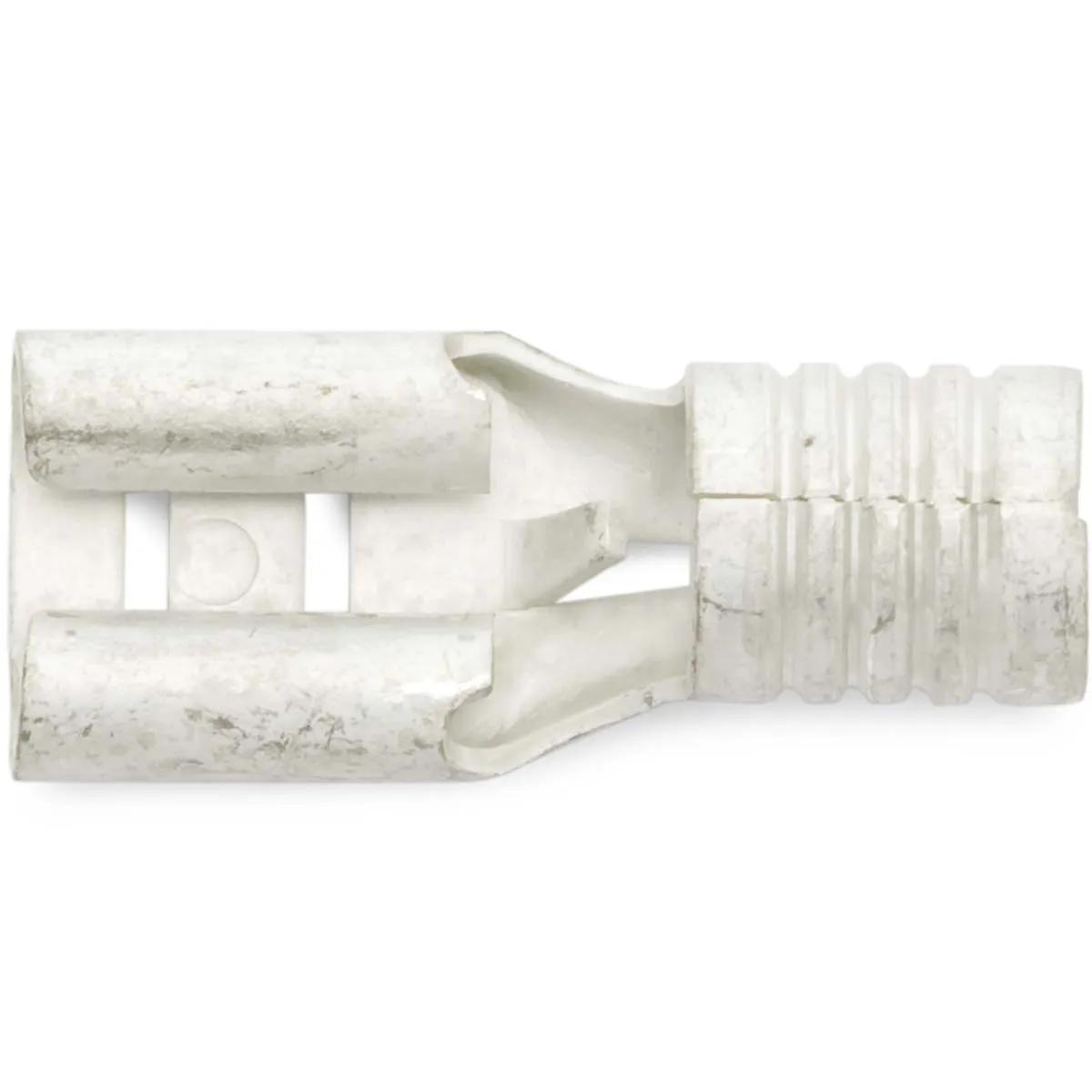 12 - 10 AWG Non-Insulated (1/4" Tab) Female Quick Slide Terminal - 50 Pack