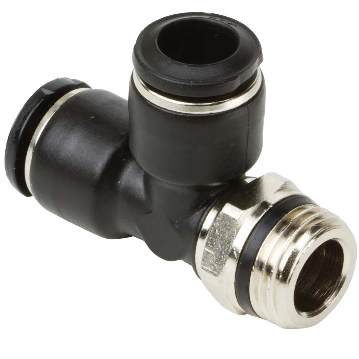 3/8" x 1/4" Uni-Max Male Run Tee Swivel