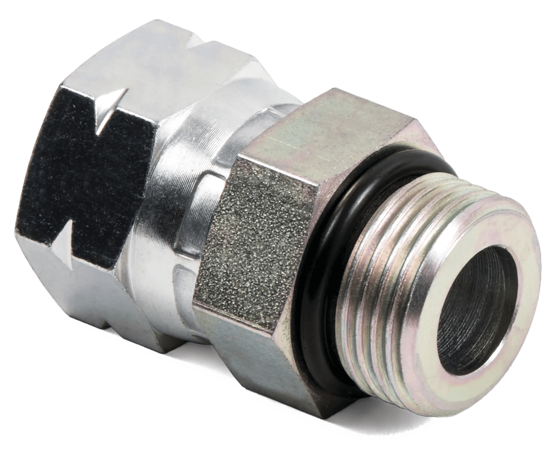 1/2" x 1/2" Female SAE JIC 37° to Male Straight Thread O-Ring Adapter