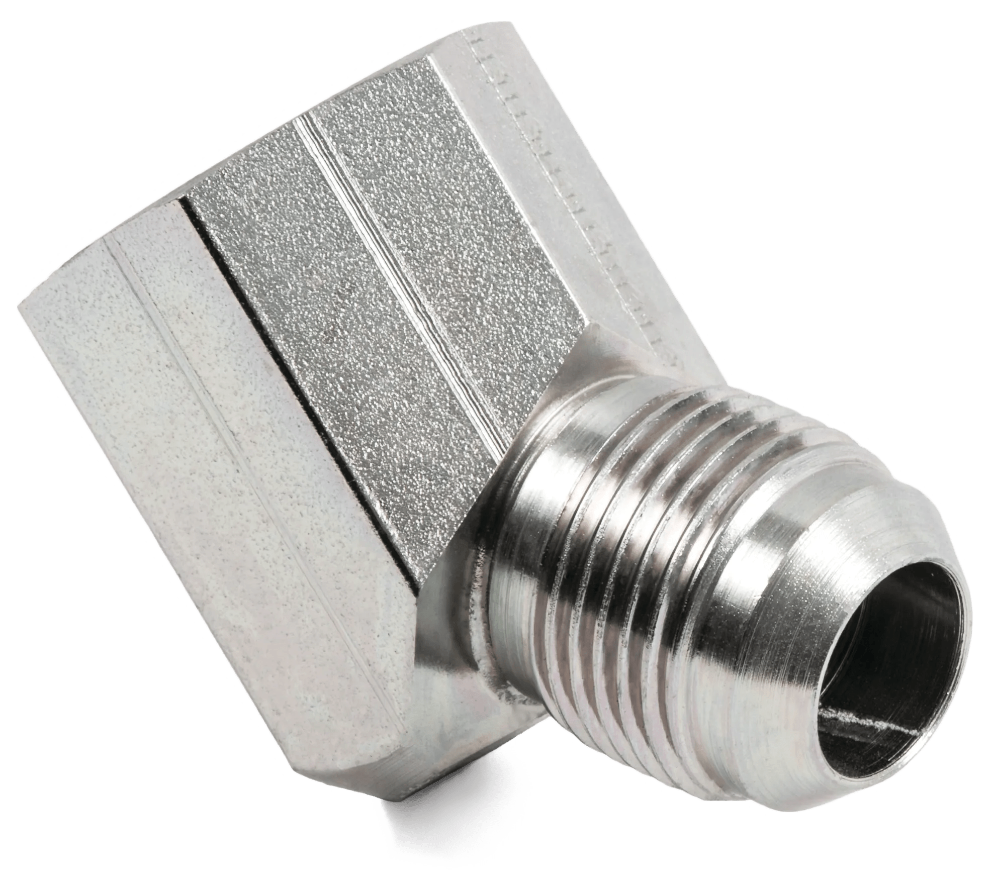 1/2" x 1/2" Male SAE JIC 37° to Female Pipe Thread 45° Elbow