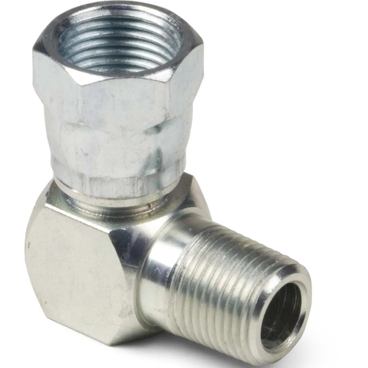 1/4" x 1/8" Male SAE JIC 37° to Pipe 90° Swivel Elbow - 2 Pack