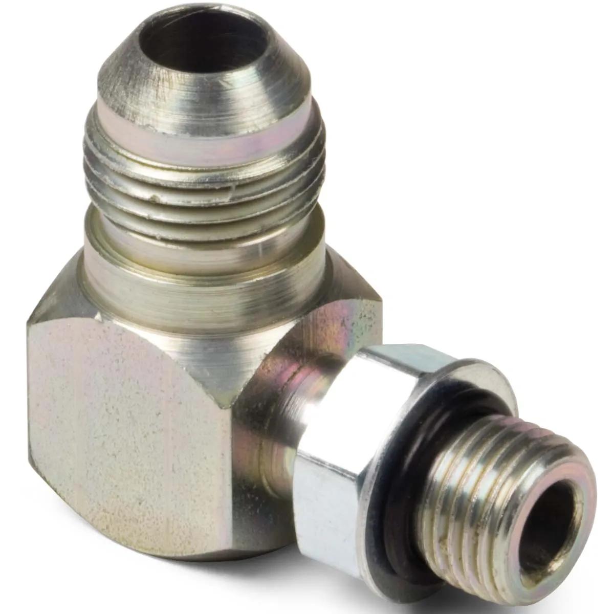1/2" x 1/2" SAE JIC 37° to Straight Thread O-Ring 90° Elbow