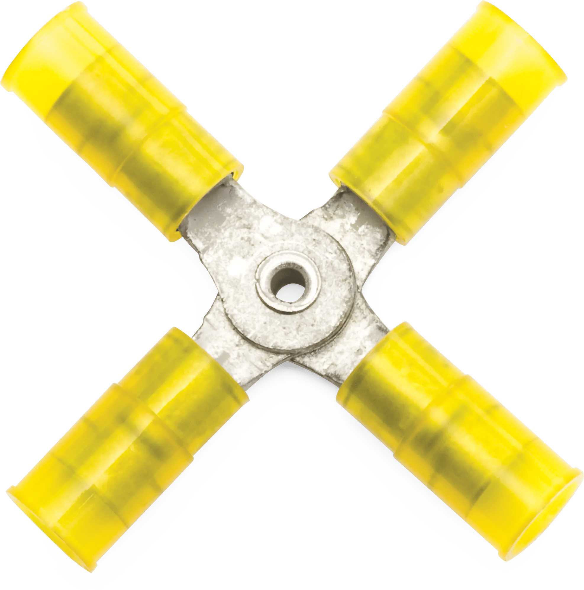 12 - 10 AWG Yellow Nylon Insulated Enduralon™ 4-Way Connector - 25 Pack