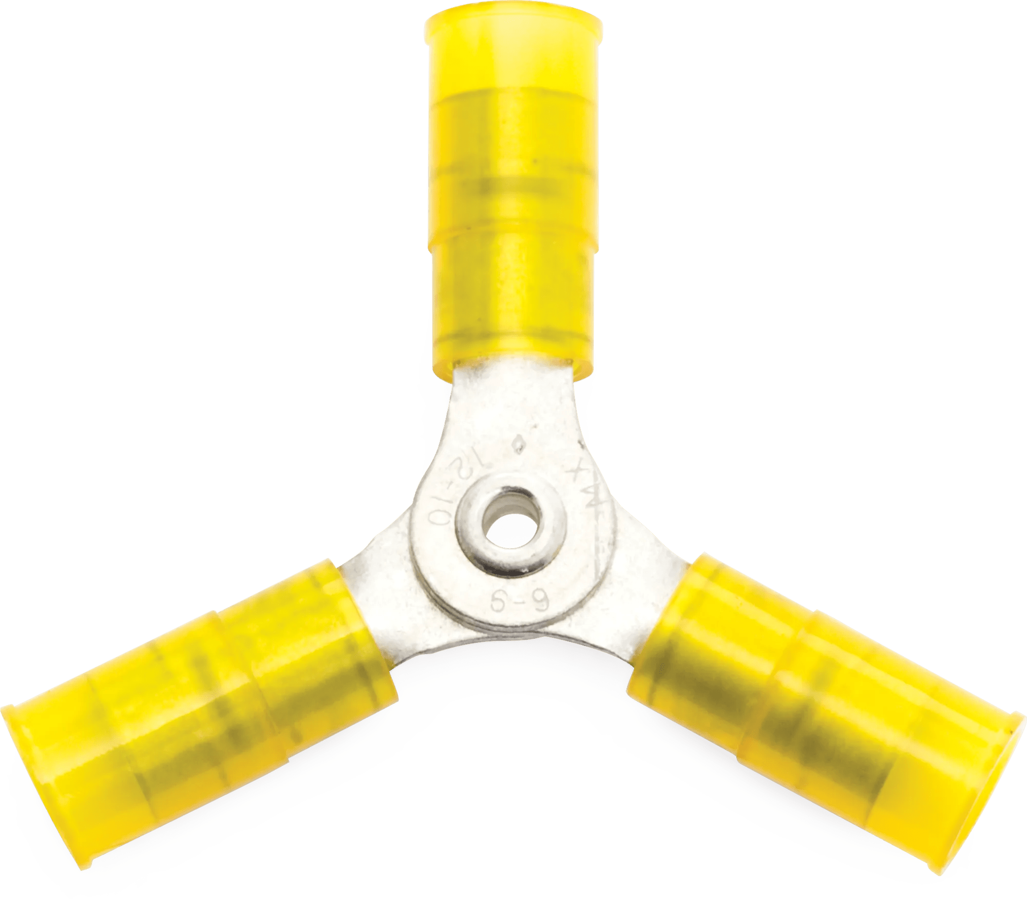 12 - 10 AWG Yellow Nylon Insulated Enduralon™ 3-Way Connector - 25 Pack