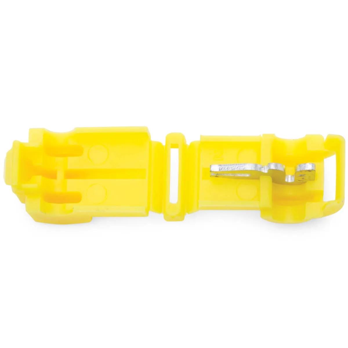 12 - 10 AWG Yellow Scotchlok Self-Stripping "T" Tap Connector - 50 Pack