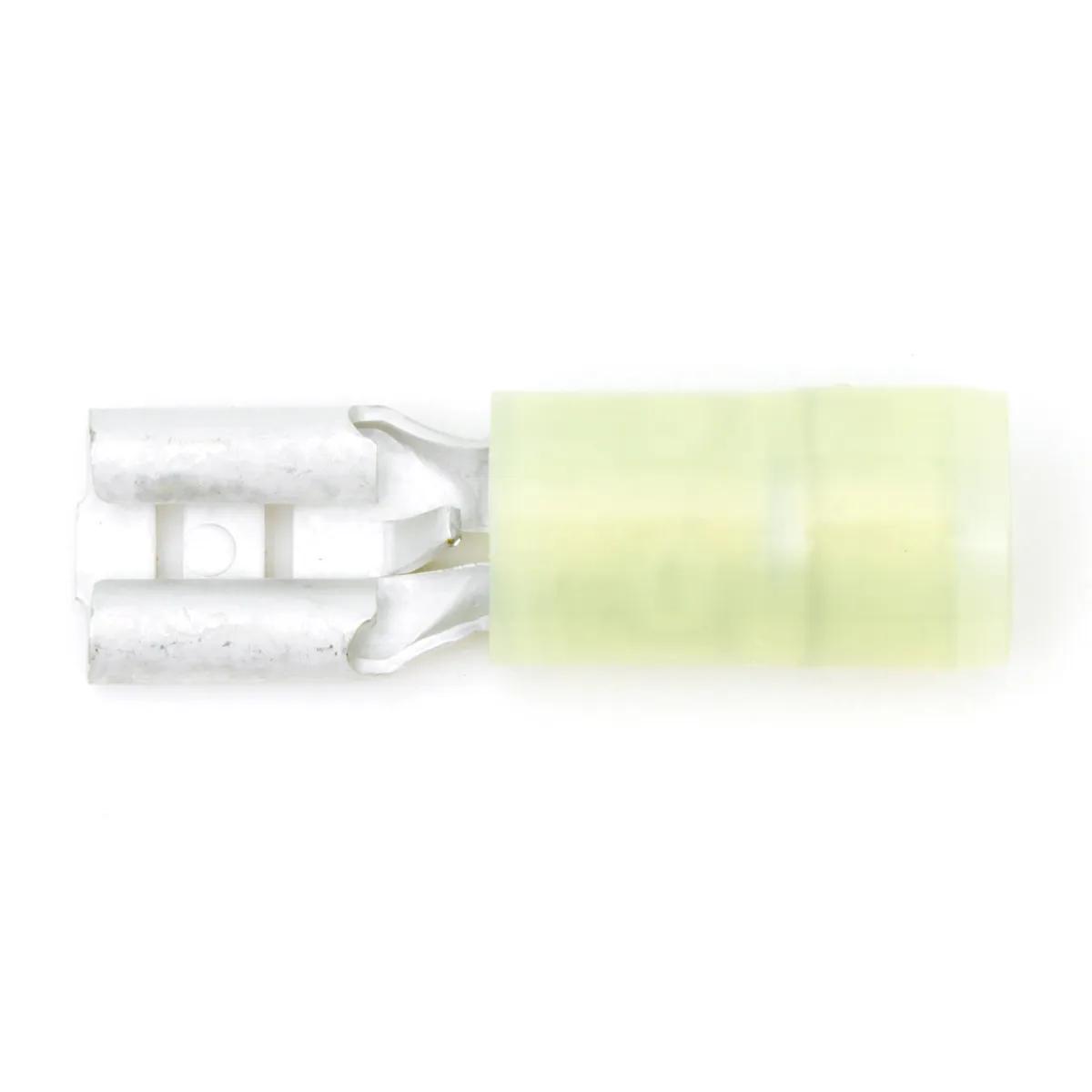 12 - 10 AWG Yellow Nylon Insulated Enduralon™ (1/4" Tab) Special Female Quick Slide Terminal - 50 Pack