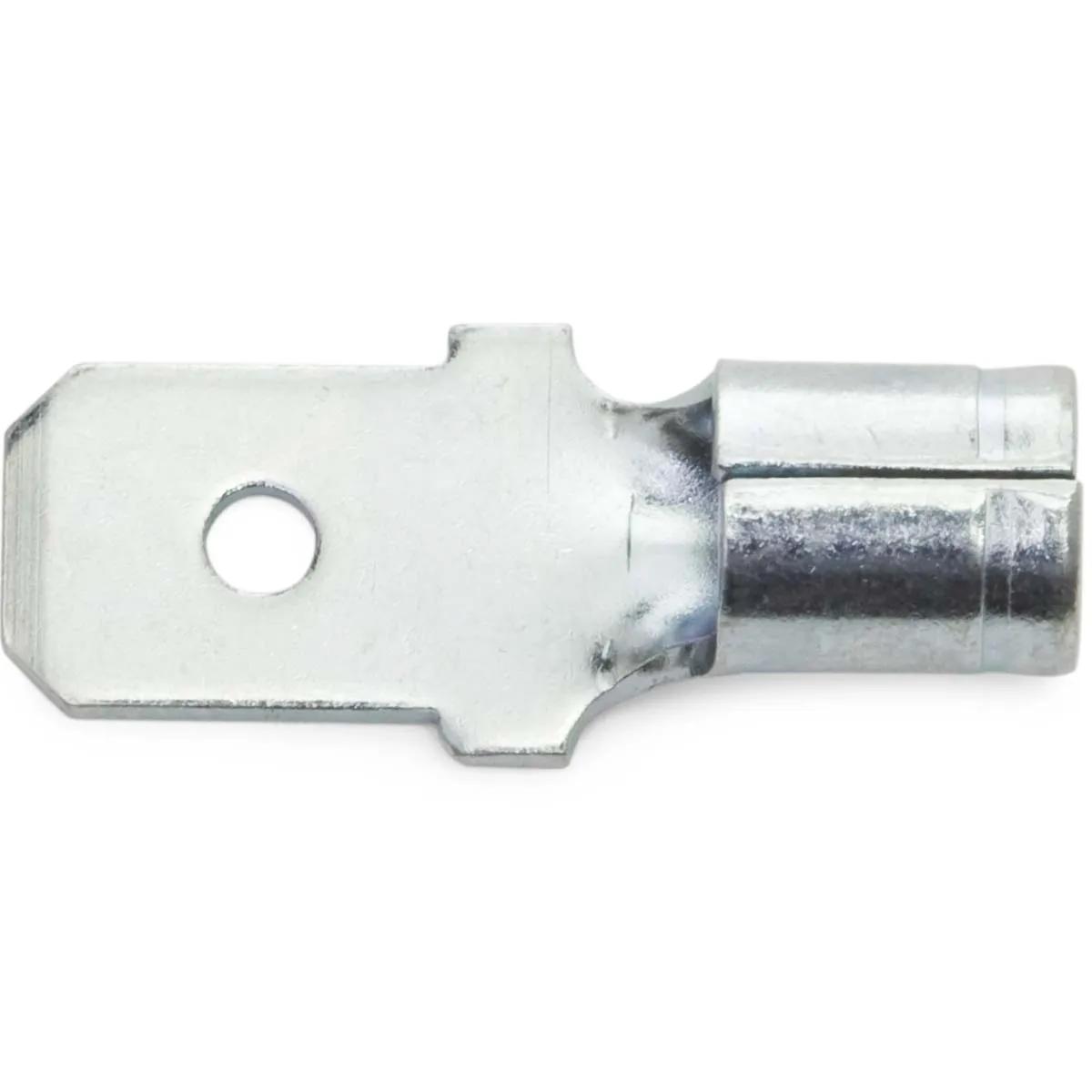 12 - 10 AWG Non-Insulated (1/4" Tab) Male Quick Slide Terminal - 50 Pack