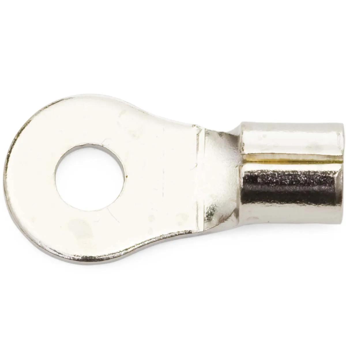 12 - 10 AWG Non-Insulated High-Temperature Heavy-Duty (#6 - #8) Ring Terminal - 50 Pack