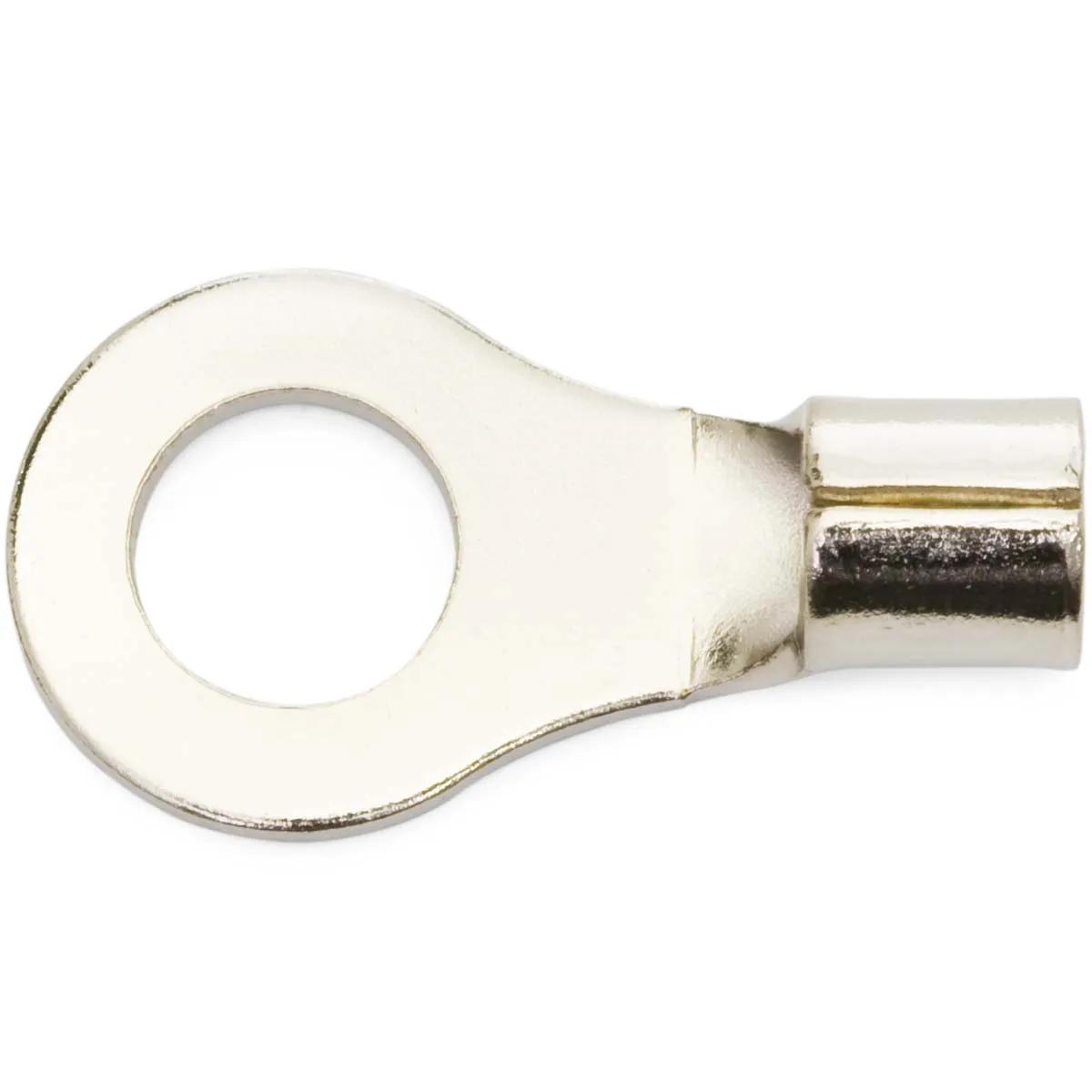 12 - 10 AWG Non-Insulated High-Temperature Heavy-Duty (#12 - 1/4") Ring Terminal - 50 Pack