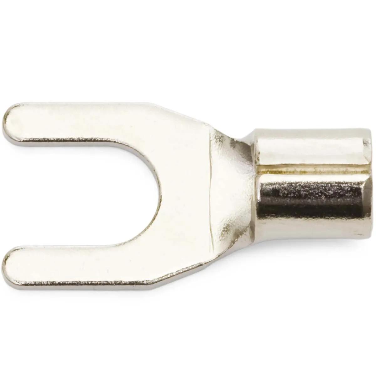 12 - 10 AWG Non-Insulated High-Temperature Heavy-Duty (#8 - #10) Spade Terminal - 50 Pack