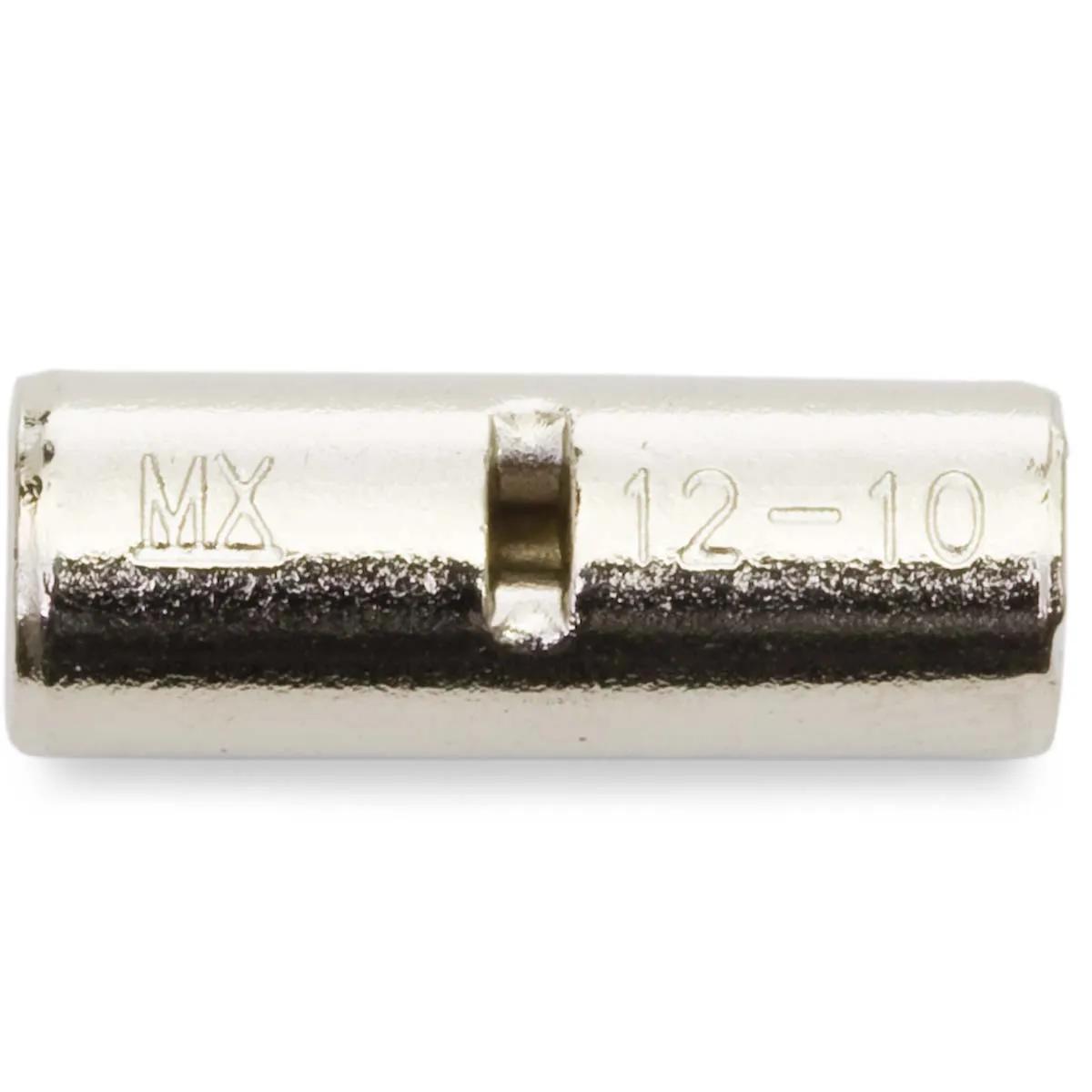 12 - 10 AWG Non-Insulated High-Temperature Heavy-Duty Butt Connector - 50 Pack