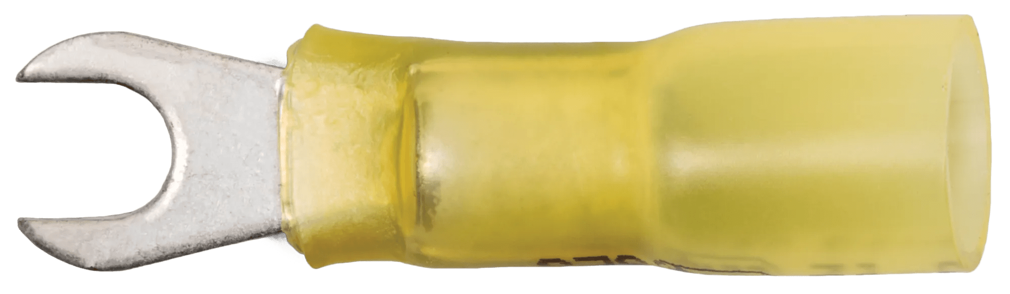 12 - 10 AWG Yellow Nylon Insulated SolderConn Self-Soldering (#8 - #10) Spade Terminal - 25 Pack