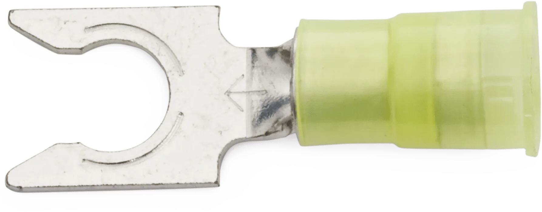 12 - 10 AWG Yellow Nylon Insulated Enduralon™ (1/4") Snap Spade Terminal - 50 Pack