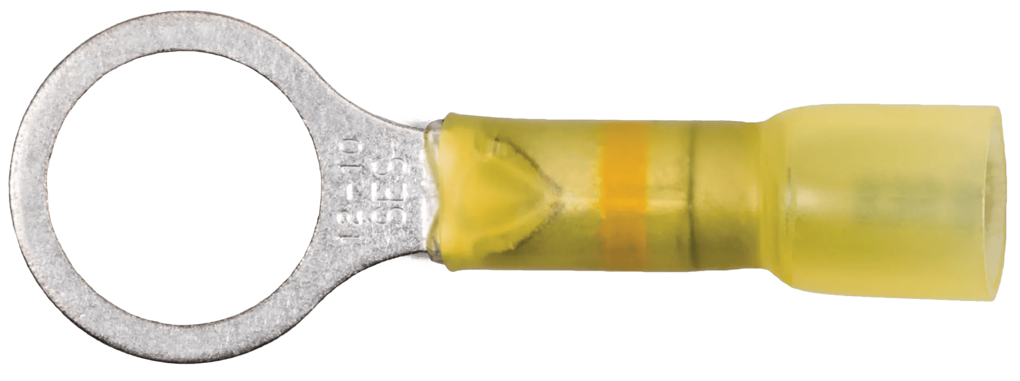 12 - 10 AWG Yellow Polyolefin Insulated Ultra-Link Crimp & Solder (7/16" - 1/2") Ring Terminal - 20 Pack