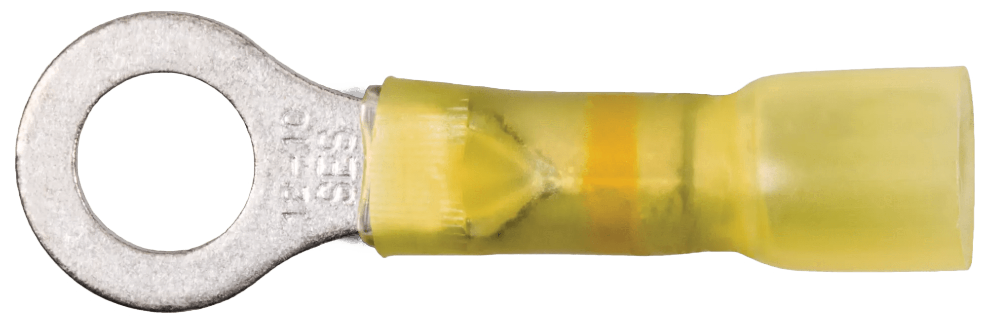 12 - 10 AWG Yellow Polyolefin Insulated Ultra-Link Crimp & Solder (1/4" - 5/16") Ring Terminal - 20 Pack