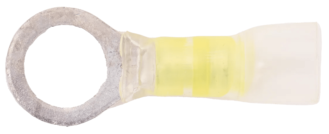 12 - 10 AWG Yellow Polyolefin Insulated Pro-Tech™ Extreme (7/16" - 1/2") Ring Terminal - 25 Pack