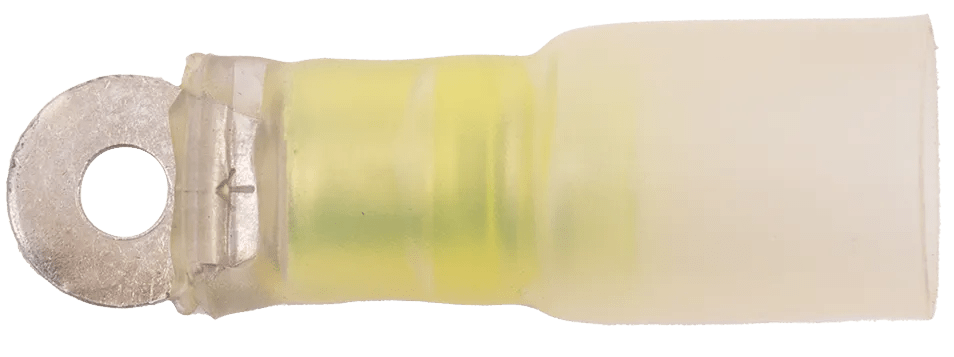 12 - 10 AWG Yellow Polyolefin Insulated Pro-Tech™ Extreme (#4 - #6) Ring Terminal - 25 Pack