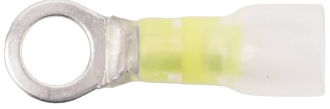 12 - 10 AWG Yellow Polyolefin Insulated Pro-Tech™ Extreme (5/16" - 3/8") Ring Terminal - 25 Pack