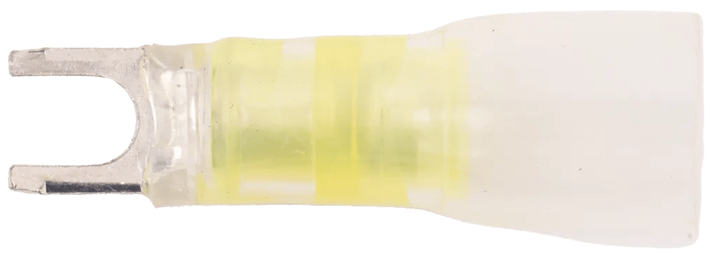 12 - 10 AWG Yellow Polyolefin Insulated Pro-Tech™ Extreme (#8 - #10) Spade Terminal - 25 Pack