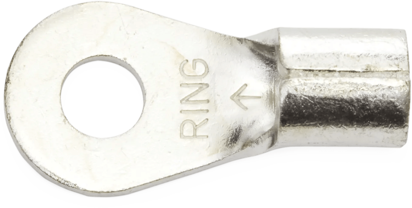 8 AWG Heavy-Duty Non-Insulated (#8 - #10) Ring Terminal - 25 Pack